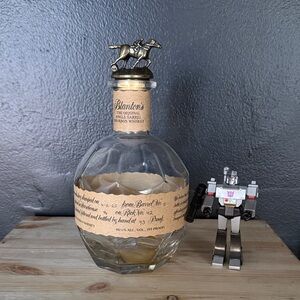 Blanton's Single Barrel Bourbon Whiskey ‘T’ & Velvet Brown Bag EMPTY BOTTLE
